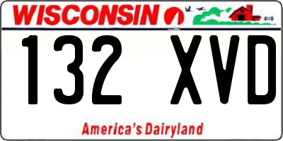 WI license plate 132XVD