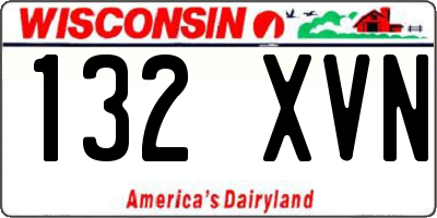 WI license plate 132XVN