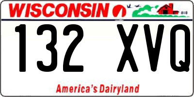 WI license plate 132XVQ