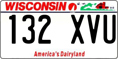 WI license plate 132XVU
