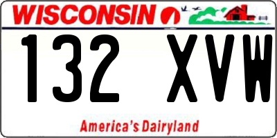 WI license plate 132XVW