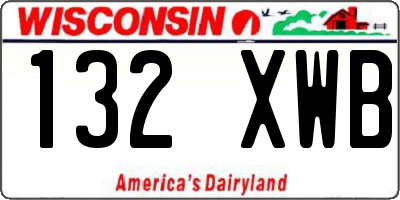 WI license plate 132XWB