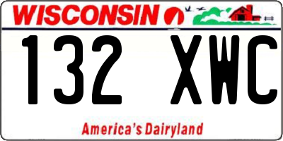 WI license plate 132XWC