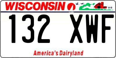 WI license plate 132XWF