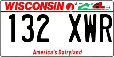 WI license plate 132XWR