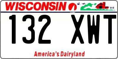 WI license plate 132XWT