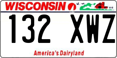 WI license plate 132XWZ