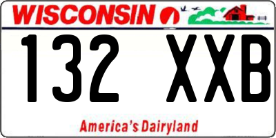 WI license plate 132XXB