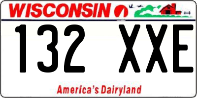 WI license plate 132XXE