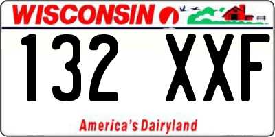 WI license plate 132XXF