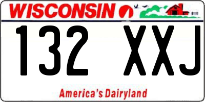 WI license plate 132XXJ