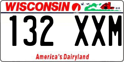 WI license plate 132XXM