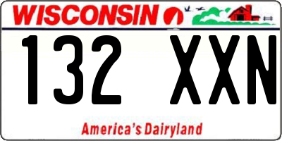 WI license plate 132XXN