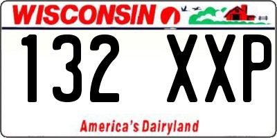 WI license plate 132XXP