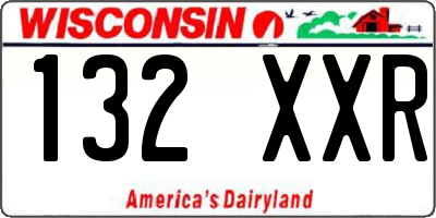 WI license plate 132XXR