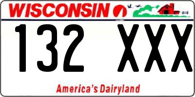 WI license plate 132XXX