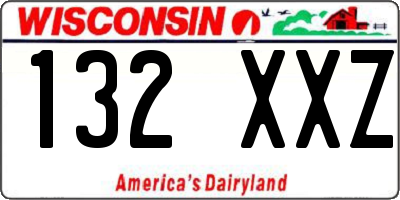 WI license plate 132XXZ