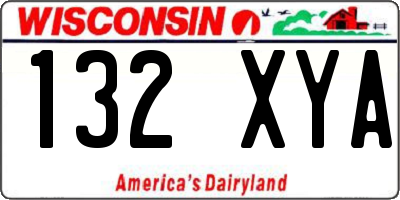 WI license plate 132XYA