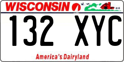 WI license plate 132XYC
