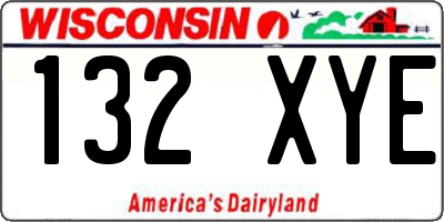 WI license plate 132XYE