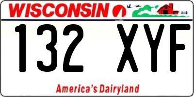 WI license plate 132XYF