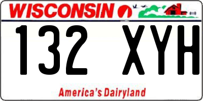 WI license plate 132XYH