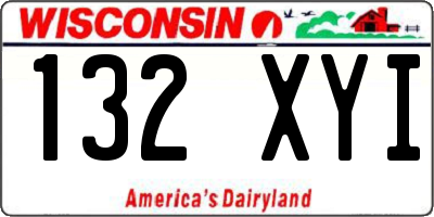 WI license plate 132XYI