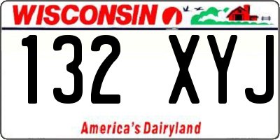 WI license plate 132XYJ