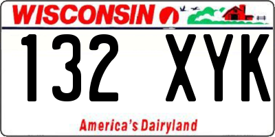 WI license plate 132XYK