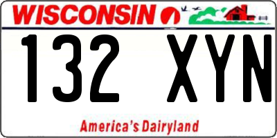 WI license plate 132XYN