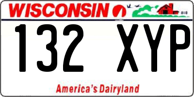 WI license plate 132XYP
