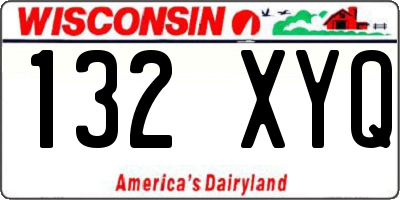 WI license plate 132XYQ