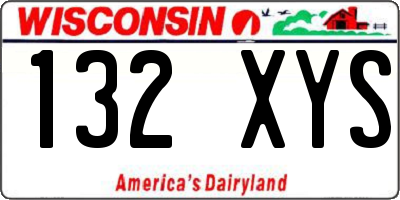 WI license plate 132XYS