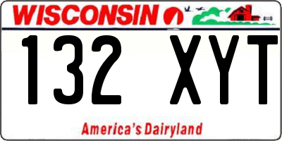 WI license plate 132XYT