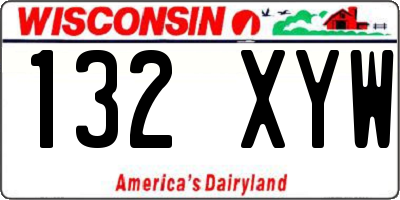 WI license plate 132XYW