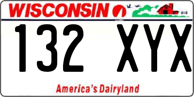 WI license plate 132XYX