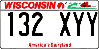 WI license plate 132XYY