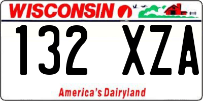 WI license plate 132XZA