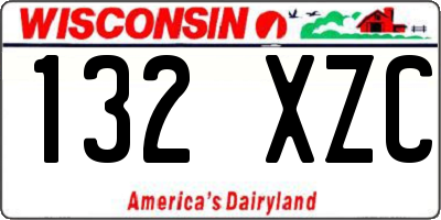 WI license plate 132XZC