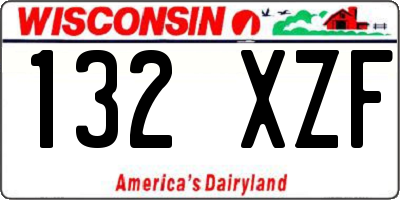 WI license plate 132XZF