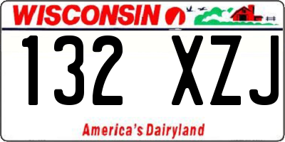 WI license plate 132XZJ