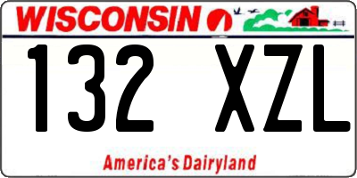 WI license plate 132XZL