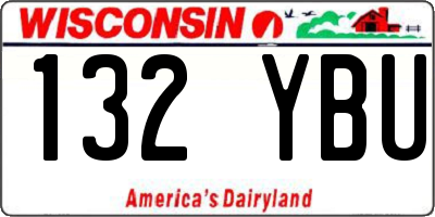 WI license plate 132YBU