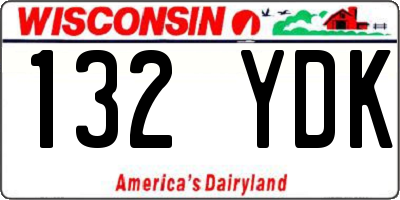 WI license plate 132YDK