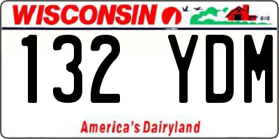 WI license plate 132YDM
