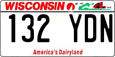 WI license plate 132YDN