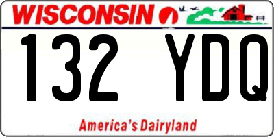 WI license plate 132YDQ