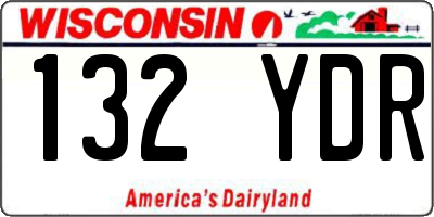WI license plate 132YDR