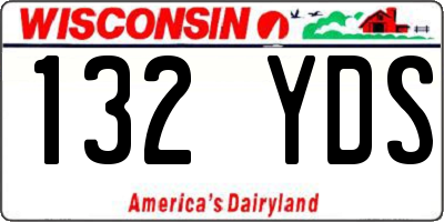 WI license plate 132YDS