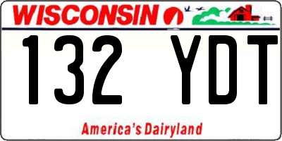 WI license plate 132YDT